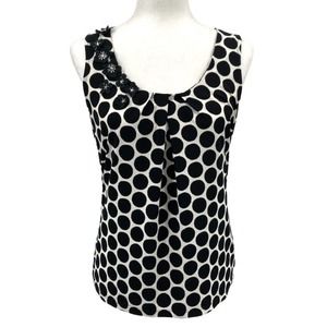 New York & Co. Black and White Polka Dot Tank Top